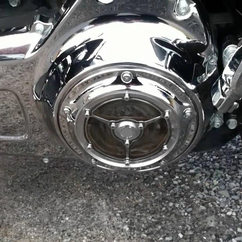 ALLOYFORGE Chrome Clarity Engine Protector Derby Cover for Harley Touring Street Road Electra Glide FLHR Road King Softail FLSTF Fat Boy FLD 1999-2015 (Chromed) - Image 3